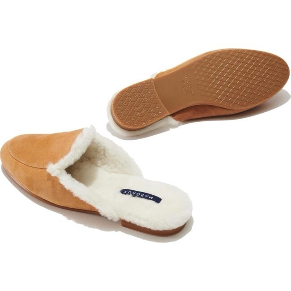 Margaux tan suede shearling mule flat shoes - size 8 (38) - Picture 3 of 7